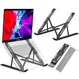 MXHIGO Soporte de Aluminio Portátil para Laptop, Base Laptop Plegable con 7 Escalones Ajustables, Soporte Computadora para...