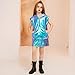 Perfashion Girls Vest Size 10-12 Metallic Blue Leather Vest Hip Pop Dance Rave Outfits Kangaroo Pocket