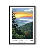Great Smoky Mountains National Park Poster - Great Smoky Mountains Wall Art Living Room - Poster Wall Decor Nature Landscape For Bedroom - Office - Home - National Park Travel Poster 11X17 Inches