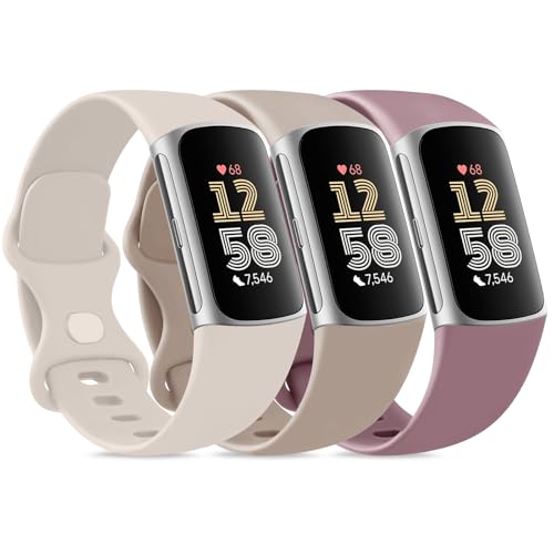 Fitbit Charge 6�p�X�|�[�c�o���h 3�{�p�b�N �j�����p �N���V�b�N�\�t�g���X�g�o���h Fitbit Charge 6/5 Advanced Fitness & Health Tracker�p (L�T�C�Y�A3�p�b�N) B)