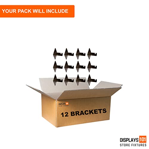 Displays101 - Black Gridwall Mount Brackets For Grid Or Slatgrid Panels, Ideal To Display Gridwall Panels On The Wall, Pack Of 12 Grid Panel Brackets #TOP5