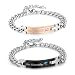 PiercingJ Stainless Steel CZ Love for Men Women Couple Bracelet Link Chain Wrist Bangles Gift Set for Lover