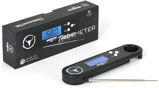 MOESTA-BBQ 10668 – Thermometer No.2 – Beleuchtetes digitales Grillthermometer – Einstichthermometer für Braten, Steak