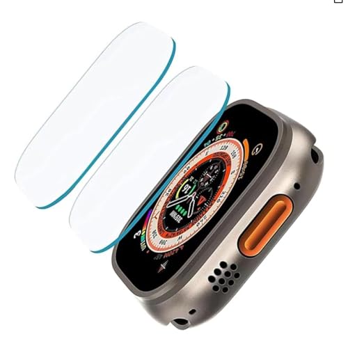 Image of YODI Pack of 2 Waterproof 3D Tempered Glass Screen Protector Compatible with Apple watch ultra 49mm Ultra 2 /3 Smart Watch Only ((Apple Watch 49mm))