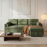 Shangri-La Carter 4 Seater Queen Sofa Bed with Reversible Chaise (Green)