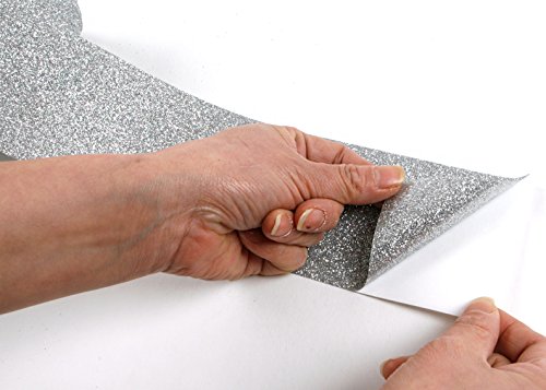 Roserosa Peel & Stick Glitter Sand Crafting Tape Self-Adhesive Covering Countertop Border Sticker (Silver : 3 Inch X 5 Yard) #TOP4