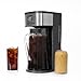 West Bend Iced Coffee Maker or Iced Tea Maker Includes an Infusion Tube to Customize the Flavor with Permanent Filter, Features Auto Shut-Off, 2.75-Quart, Black