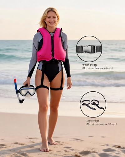 Image of NAXER Inflatable Buoyancy Jackets Snorkel Vests for Adults Kayak Kayaking Snorkeling Suit 90-200 lbs Easy Swimming Boating Paddleboarding Water Sports