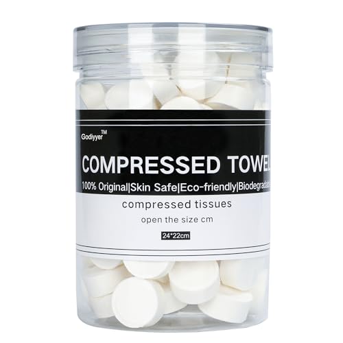 100pcs Compressed Towels Disposable Tissue Mini Portable Compressed Coin Wipes for Travel/Beauty/Salon/Outdoor Sports