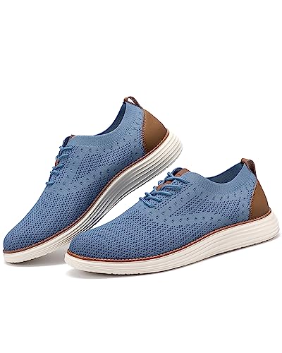 Image of VILOCY Men's Casual Dress Sneakers Lace-Up Oxfords Business Mesh Breathable Walking Shoes Tennis Comfortable