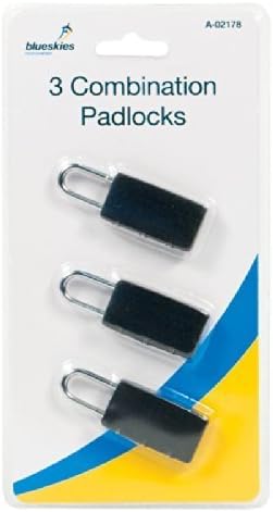 Combination Padlocks - 3 Pack, Luggage Safety, Suitcases, Gym Locker