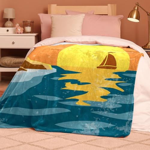 Couverture microfibre chaude phare rétro jeté de canapé anti-froid doux - 8