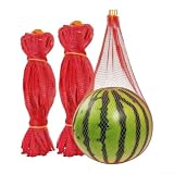Confezione da 100 sacchetti riutilizzabili a rete per anguria con coulisse per riporre il giardino, colore rosso, 40,6 cm, 45,7 cm, 50,8 cm, in tessuto PP traspirante, organizer per frutta