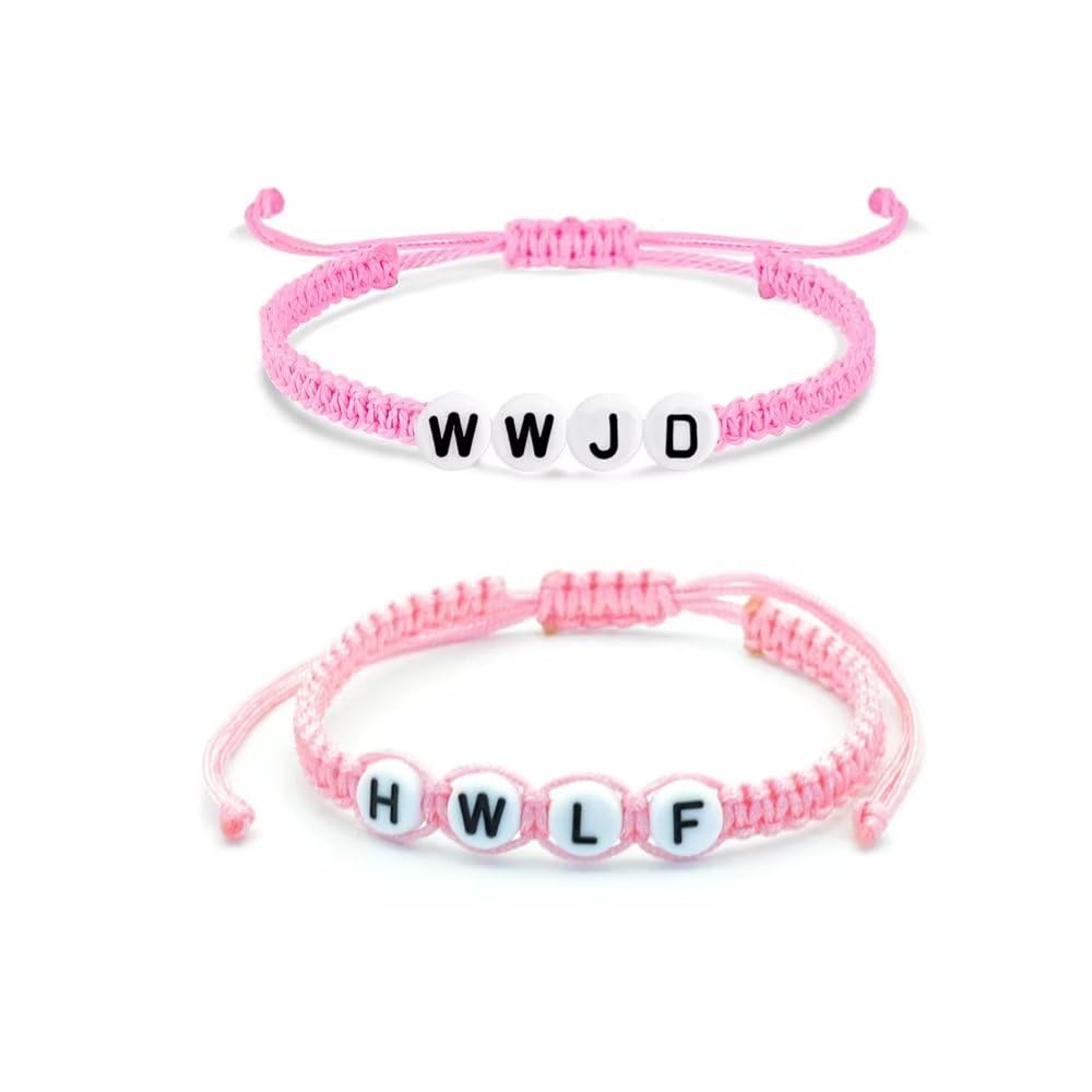 2 Piece Wwjd Beaded Bracelet What Would Jesus Do He Would Love First Bracelet Handwoven Protective Bracelet Inspirational Bracelet
