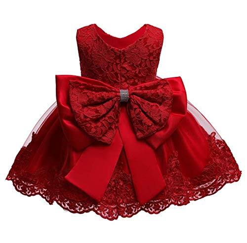 0-6T Toddler Girls Pageant Lace Dresses Baby Birthday Party Embroidery Dress with Headwear4