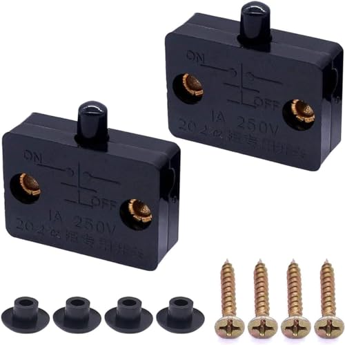Interrupteur d'éclairage d'armoire tactile noir 12V 24V 110V 2 pièces