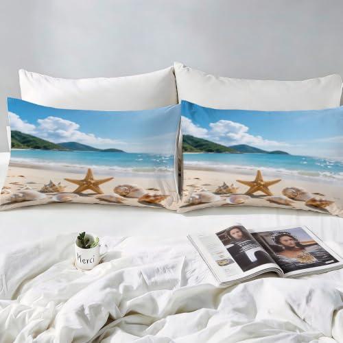 Housse de couette 240 x 260 grand confort microfibre au motif conch shell raffiné - 4