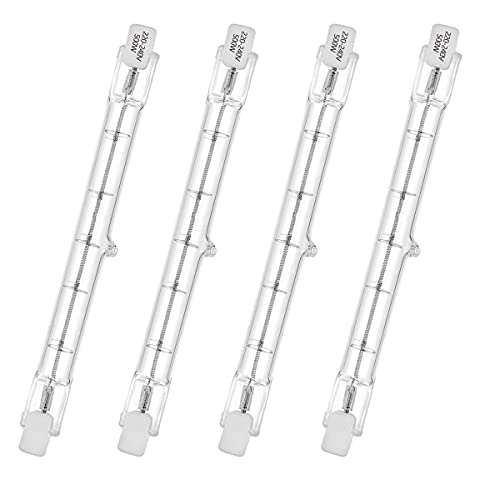 VINBE Lámparas Halógenas R7S, 118MM, 400w = 500w, 230v T3 J118 Focos Halógenos Lineales Para Iluminación Paisajística, Seguridad e Iluminación Callejera, Ajustables, 27000 K Blanco Cálido (4 piezas)