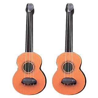 E-outstanding 2PCS Miniature Guitar Wooden Base Guitar Dollhouse Mini Musical Instrument Photo Props Doll House Model Home Decoration - Les Beatles, Paul McCartney, John Lennon, RIngo Starr, George Harrison