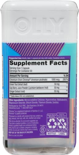 image for OLLY Combat Cravings, Metabolism & Energy Support Supplement,1000 mcg 