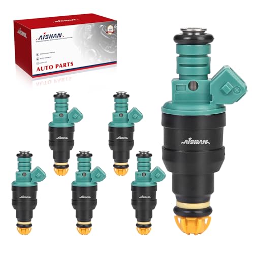AISHAN 6PCS Fuel Injectors 4 Holes Compatible with BMW 325i 1992-1995, 325is 1992-1994, 525i 1991-1995, M3 1995, 323i 323is 1998 1999 L6 2.5L 3.0L Replace 0280150415 13641730060