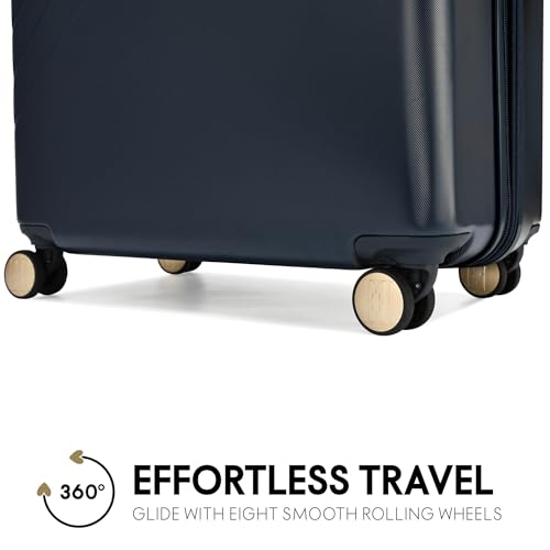 Elle Louvre 2 Piece Expandable Polycarbonate Spinner Luggage Set | Navy4