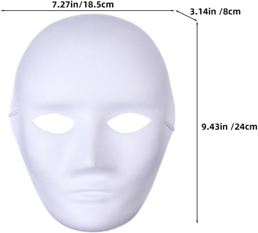CALLARON 9pcs Blank Paper Masks for Boys and Girls and Adults Paintable Unpainted Masks for Parties Carnival and Masquerades Fun Craft Activity for Birthday and Holiday Celebrations