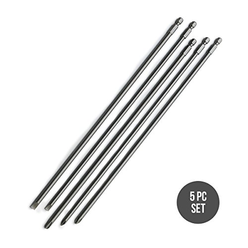 image for NEIKO 10043A Extra Long Bit Set | 5-Piece | Cr-V Steel | 12-Inch Lengt