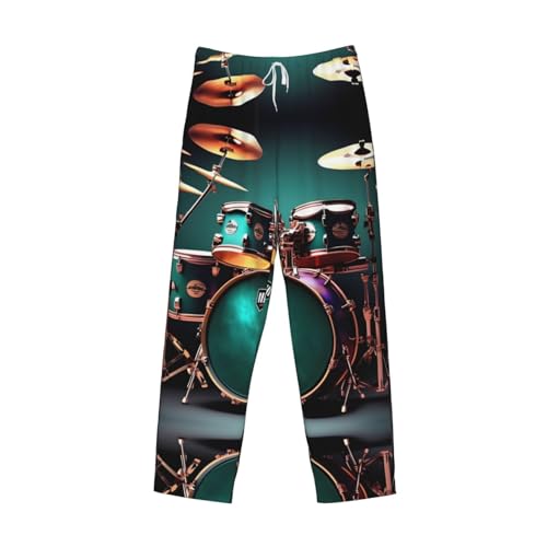 Cool Drum Set print Mens Sleepwear Pajamas Pants with Pockets Soft Sleep Lounge Bottoms Sleep Pj Bottoms for Men4