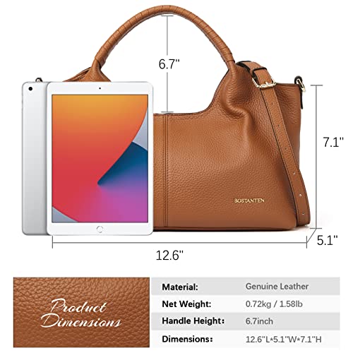 Image of BOSTANTEN Hobo Bags for Women Faux Leather Purses and Satchel Shoulder Bag Bucket Handbags Large Hobo Purse with Tassel -Choice Color.