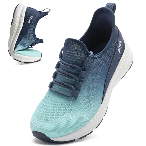 Image of ZOVE Wide Toe Box Shoes Women Extra Wide Width Sneakers Ultra Light Road Running Shoes Non-Slip Tennis Sneakers Breathable Walking Athletic
