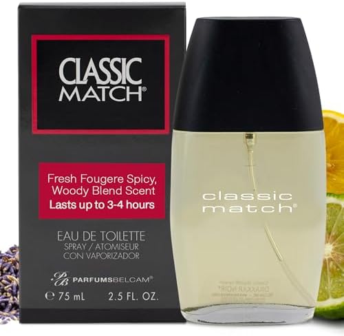 PB ParfumsBelcam CM Noir Eau De Toilette Spray for Men โ Fresh Fougere Cologne, Bergamot, Basil, Patchouli, Long-Lasting Scent, Masculine Fragrance โ 2.5 Fl Oz