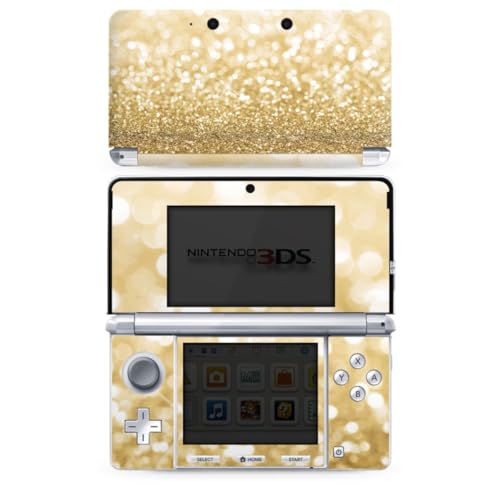 DeinDesign Skin kompatibel mit Nintendo 3 DS Folie Sticker Glitzer Look Gold Staub