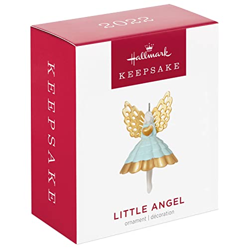 Hallmark Keepsake 1.5" Miniature Christmas Ornament 2022, Little Angel With Heart, Porcelain #TOP5