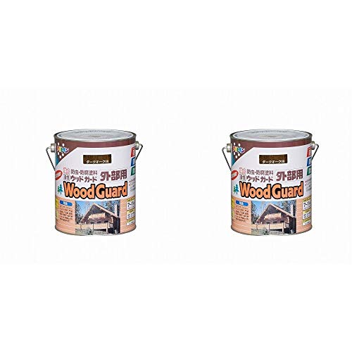 アサヒペン ウッドガード外部用 1.6L ダークオーク 08 2缶セット