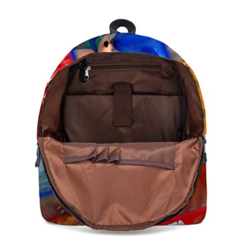Mochila com estojo de lápis, 40,64 cm Anime Knuckles Tails Sonic Cartoon 3D Print Bookbag Travel Bag