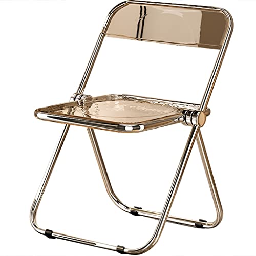 YHRJ Klapp Besucherstuhl Hauptacryl-Freizeit-Stuhl, Moderner hochwertiger Klappstuhl für Bekleidungsgeschäft-Cafés, Lager 150kg (Color : Smoke Gray, S : 47 * 46 * 74cm)