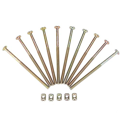 Preisvergleich Produktbild M6 Möbelschrauben, 10Pcs M6 Kohlenstoffstahl 120mm Möbelschrauben mit 6mm Zylindermuttern-Verbindungselement-Ve...