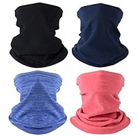 HEGCOIIE 4 Pack Winter Kids Neck Warmer,Fleece Windproof Neck Gaiter Face Covering Mask Snood Scarf Multifunctional Headwear for Boys and Girls Outdoor Sports (Multicolor-A)