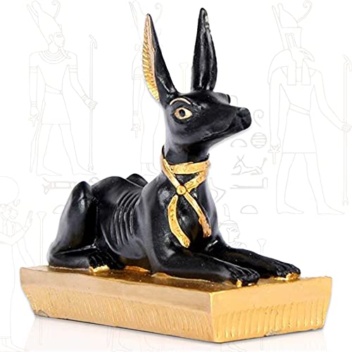 mtb more energy Figura decorativa "Guardian of The Dead" – Estatua de Anubis tumbada – Longitud 10 cm – Decoración Egipto Deidad Chacal