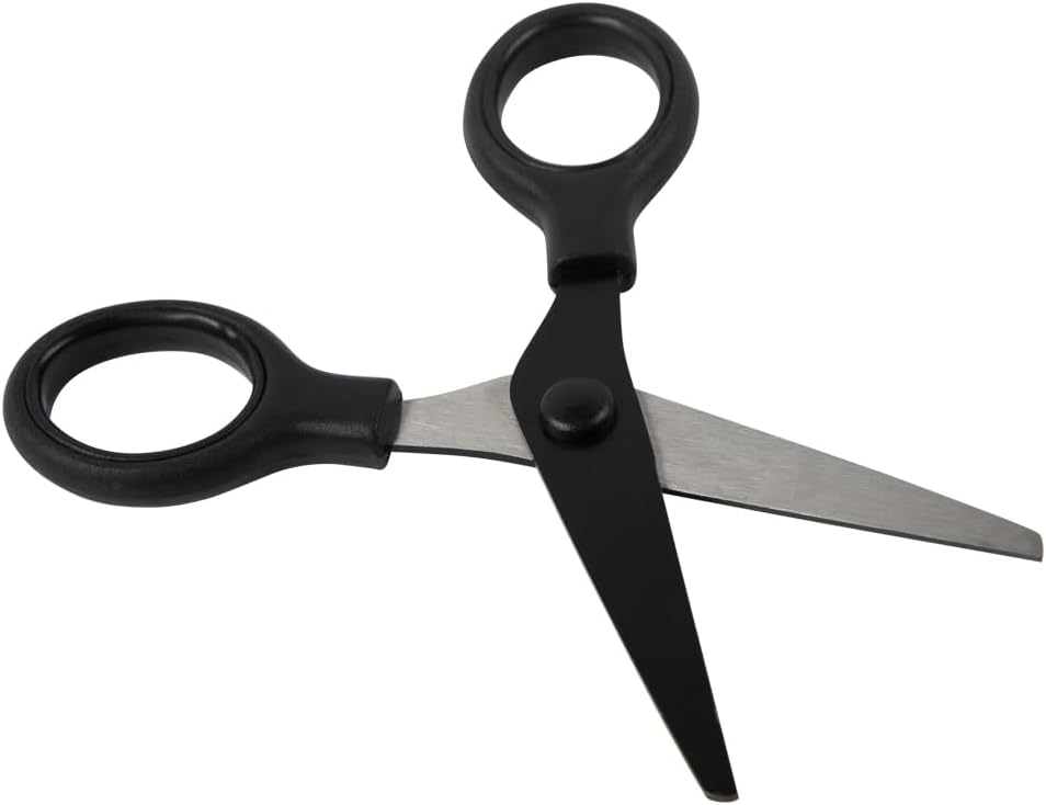 JAM PAPER Clear Storage Clipboard + Mini Black 5 inch Scissors