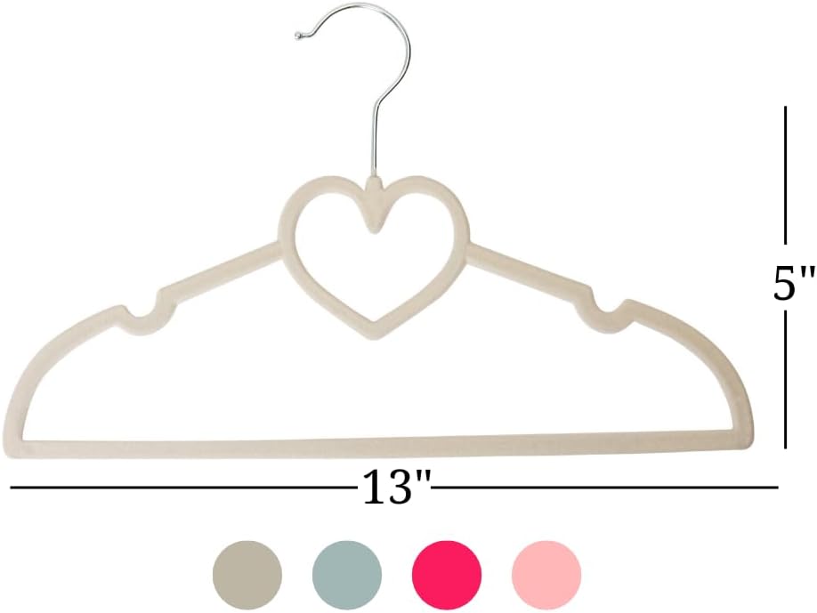 Hangers- Kids 18PK Hangers, Heart Shape Cut Out, Pink