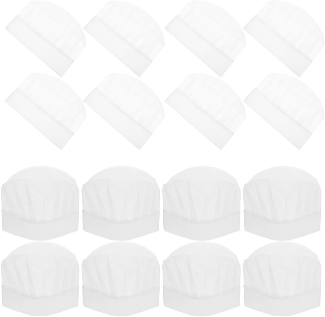 Cabilock 30pcs Chef Hats Disposable Paper Tall Chef Hats for Boys, Lightweight Unisex Cooking Caps for Home Kitchen, School, Birthday Parties White