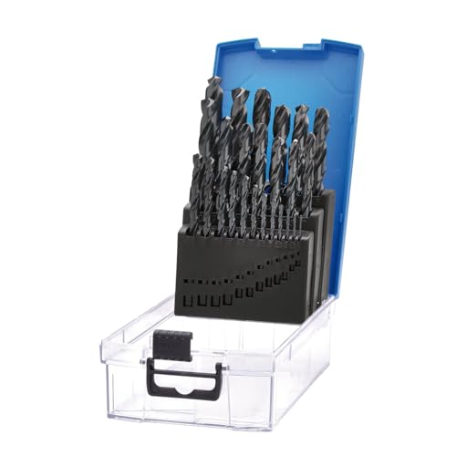 Draper 25 pcs Black HSS Drill Bit Set - 08853 - for Metal, Wood and Plastic