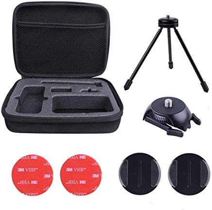 HOLACA Carrying Case Compatible for Insta360 ONE X 360 Action Camera Including Tripod Curved Flat Mount 3M Adhesive Storage EVA Bag