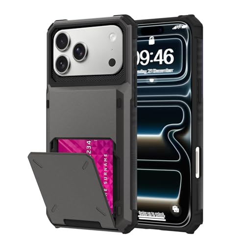 Étui portefeuille iPhone 17 Pro gris idéal pour voyager léger au quotidien