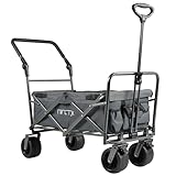 IMLEX Bollerwagen IM-4275 Faltbarer Bollerwagen mit Schiebegriff (Grau)