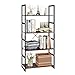 Homfa Bookshelf Rack 4 Tier Vintage Bookcase Shelf Storage Organizer Modern Wood Look Accent Metal Frame Furniture Home Office