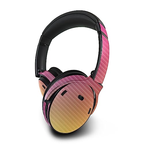 Image of MightySkins Carbon Fiber Skin Compatible with Bose QuietComfort 45 Headphones Sunset Blur | Protective, Durable Textured Carbon Fiber Finish | Easy to Apply | Made in The USA