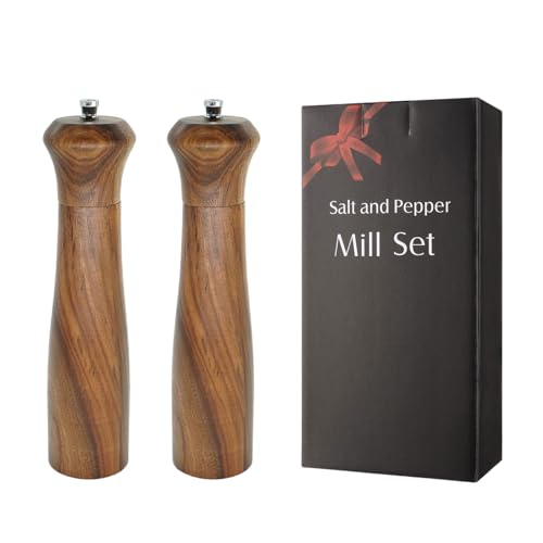Molinillo manual de especias de madera natural fácil de usar y versátil, molinillo de pimienta resistente con molinillo